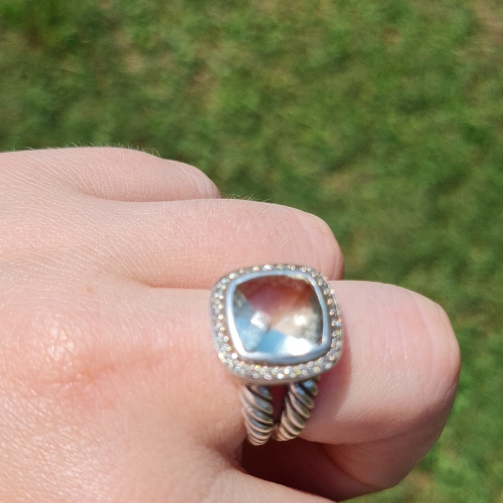 Authentic David Yurman Albion Prasiolete Ring 11mm - Picture 6 of 7